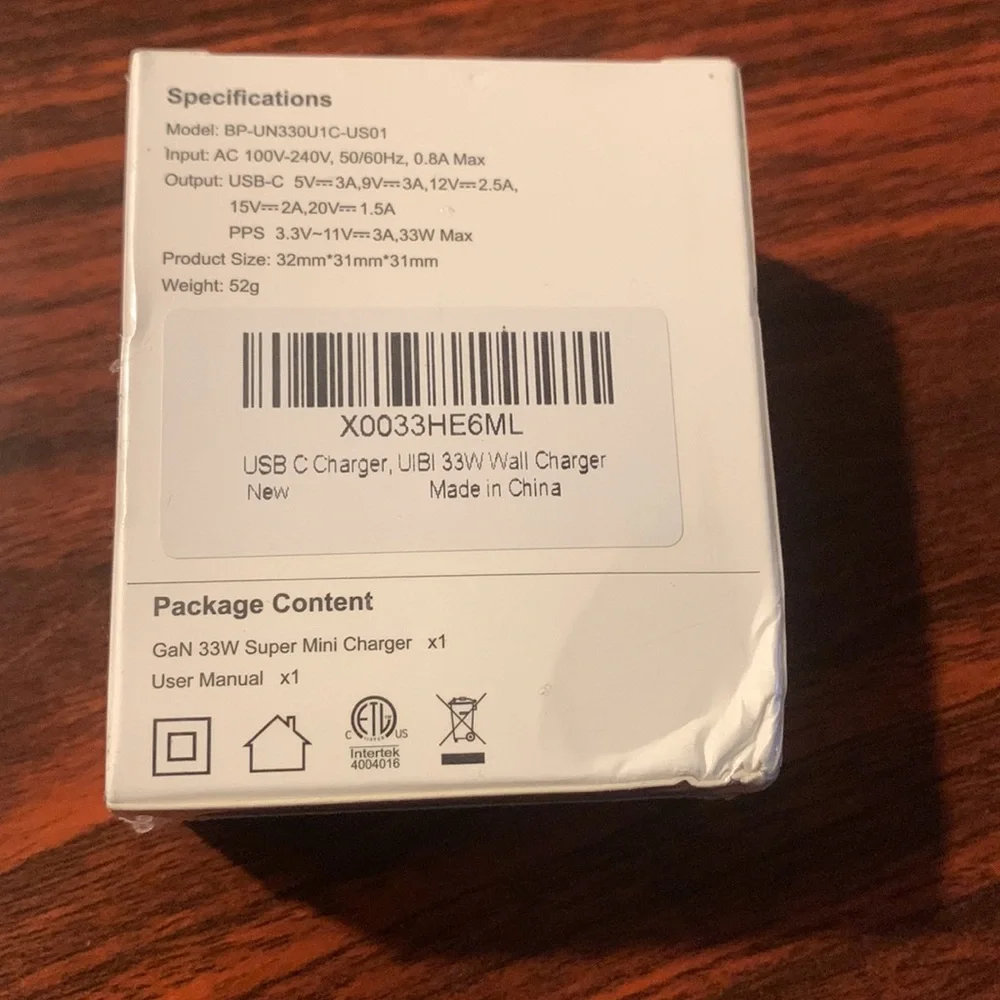 NWT UIBI GaN 33W Mini Fast Charger.
